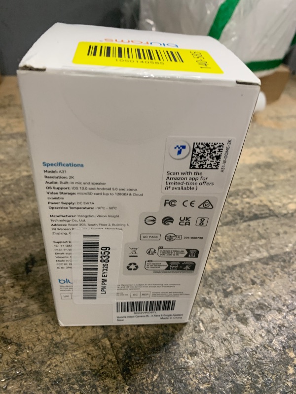 Photo 1 of **PARTS ONLY**
blurams Indoor Camera 2K, Cameras for Home Security 5G&2.4GHz, 360° Pet Camera w/Motion Tracking, Phone App, 2-Way Audio, IR Night Vision, Siren, Works with Alexa & Google Assistant