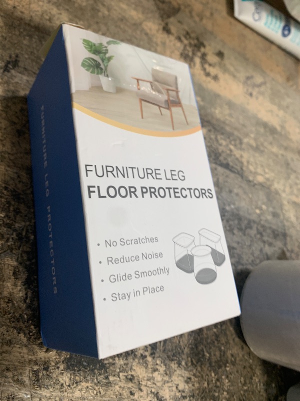 Photo 1 of 24 Pcs Chair Leg Floor Protectors for Hardwood Floors Silicone Covers to Protect Wood Tile Floors Felt Pads Furniture Leg Caps Anti-Scratch Reduce Noise (Fit:1.3"-2")