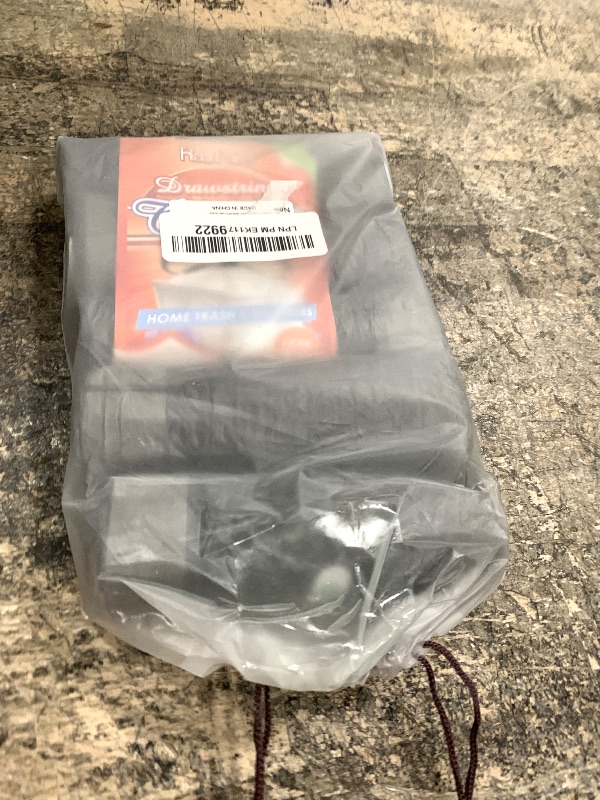 Photo 1 of 1 Gallon (fit 3-4 Liter) 100 Counts Mini Strong Drawstring Trash Bags Garbage Bags by RayPard, Small Trash Can Bags, Tiny Waste Basket Liners for Home Office Bathroom Bedroom Car, Black