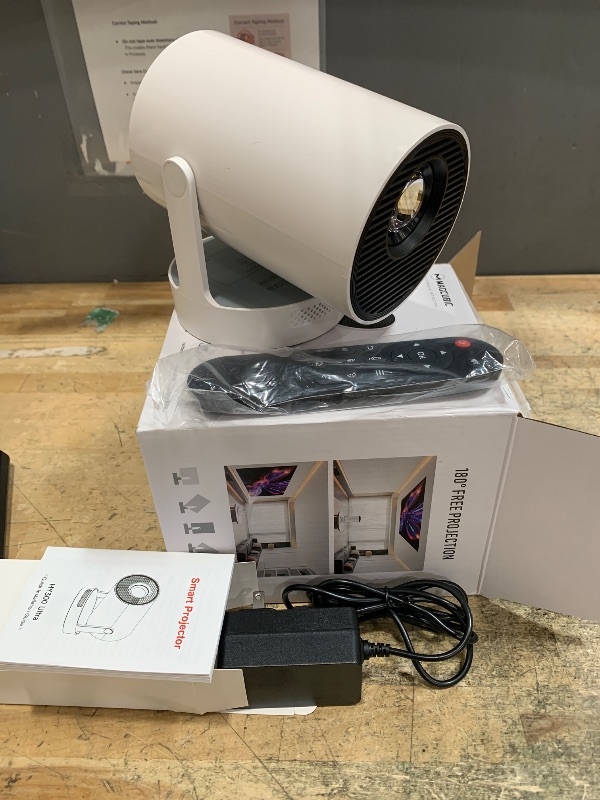 Photo 1 of ?Electric Focus?Magcubic Mini Projector 4K Support, Portable Projector with WiFi 6 and Bluetooth 5.4, Smart Proyector, 5W Soundbase Speaker, 180° Rotation for Home Theater HY300 Ultra