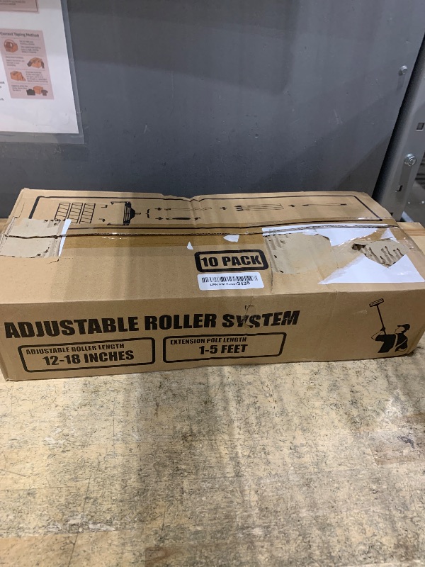 Photo 1 of 10pcs PinStone Large Paint Roller Kit, 12"-18" Adjustable Roller Frame, 1-5 Ft Steel Extension Pole, Ergonomic Handle, 3pcs 18" Nylon Roller Covers for Walls,Ceiling,Floor,Interior & Exterior Painting