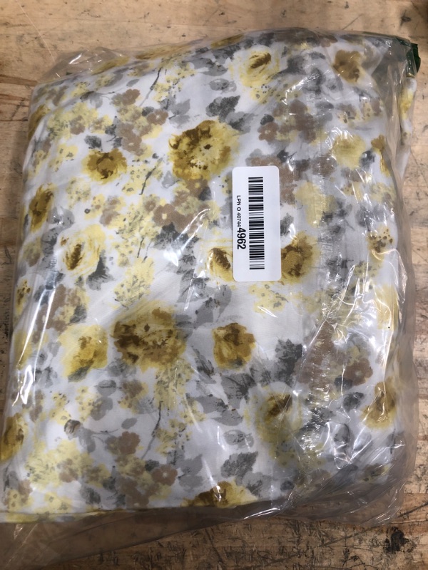 Photo 1 of Viviland Floral Queen Sheet Set 4 Pieces Grey and Yellow Flower Bed Sheet Soft Breathable Brushed Microfiber Bedding Sheets & Pillowcases Wrinkle Free Fitted Sheets with 15" Deep Pocket for Queen Size