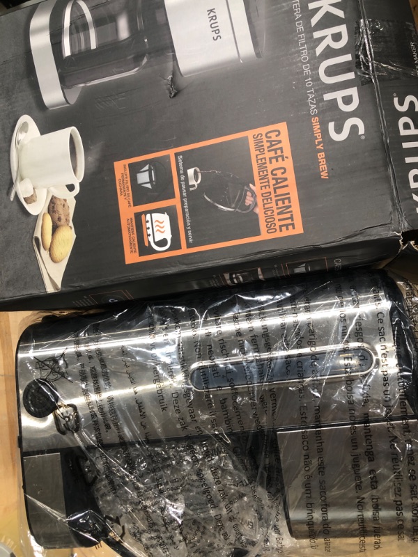Photo 1 of **SEE CLERK NOTES** KRUPS Newer Model Drip Coffee Maker, 10-Cup, Silver