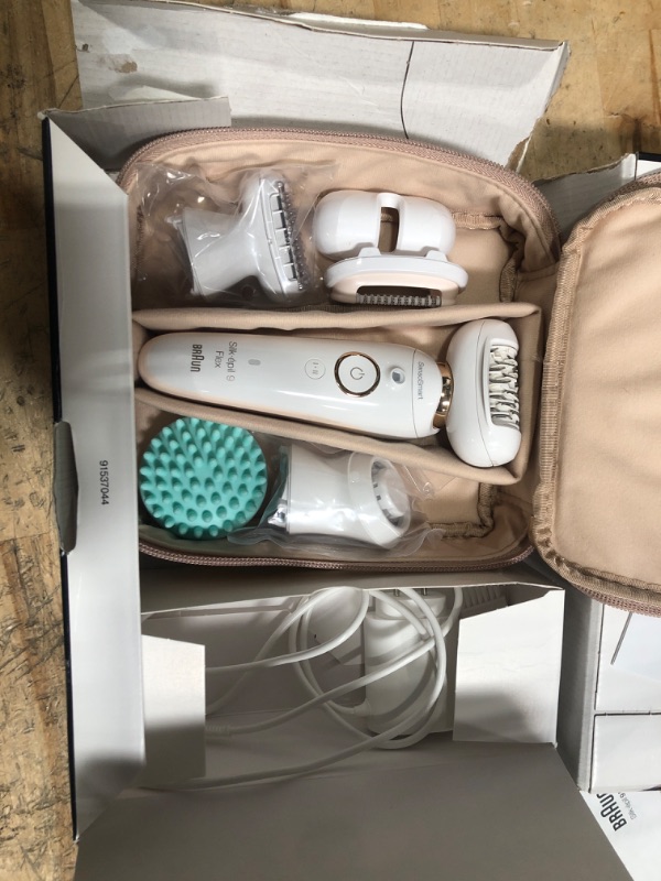 Photo 1 of *****************USED****************
Braun Epilator Silk-épil 9 9-020 with Flexible Head, Facial Hair Removal for Women, Hair Removal Device, Shaver & Trimmer, Cordless, Rechargeable, Wet & Dry, Beauty Kit with Body Massage Pad