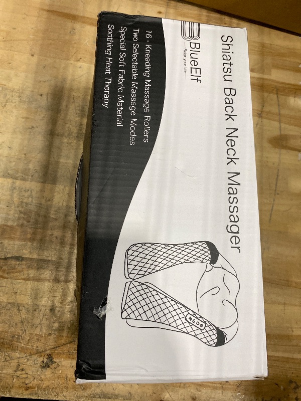Photo 1 of **UNKNOWN DAMAGES**  Blue Elf Shiatsu Electric Neck Back Massager Pillow 3D Kneading with Heat for Shoulder, Lower Back, Foot, Leg Muscles Pain Relief Relax in Car Office and Home (Gray)