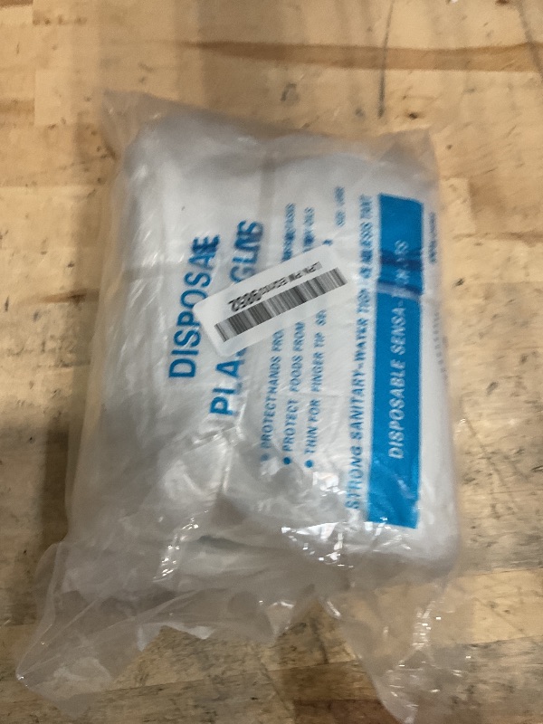 Photo 1 of BYMORE 1200 Pcs Disposable Plastic Gloves Bulk, Clear Food Handling Service Gloves for Kitchen Food Prep Food Service Food Handling Cooking Cleaning, One Size Fits Most