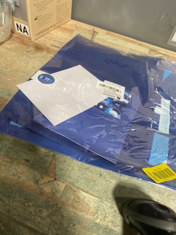 Photo 1 of 16.5” Extra Large Blue Gift Bags Set with Greeting Card and Tissue Papers (Blue Happy Birthday) for Men's Birthday Party, Kids' Parties, Baby Shower, or Baby Boy - 16.5”x5.5”x12.6”, 1 Pcs