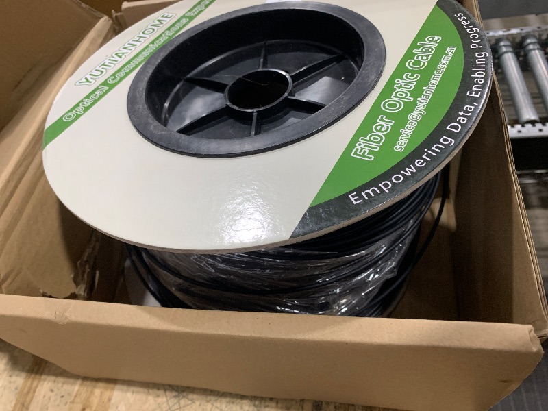 Photo 1 of 1000 Feet (300 Meters) Armored OM4 LC to LC Fiber Patch Cables, 10gb Multimode LC Fiber Optic Cable Indoor/Outdoor with Pulling Eye Kit Installed on one end, Duplex MMF 50/125?m LC Jumper, Black