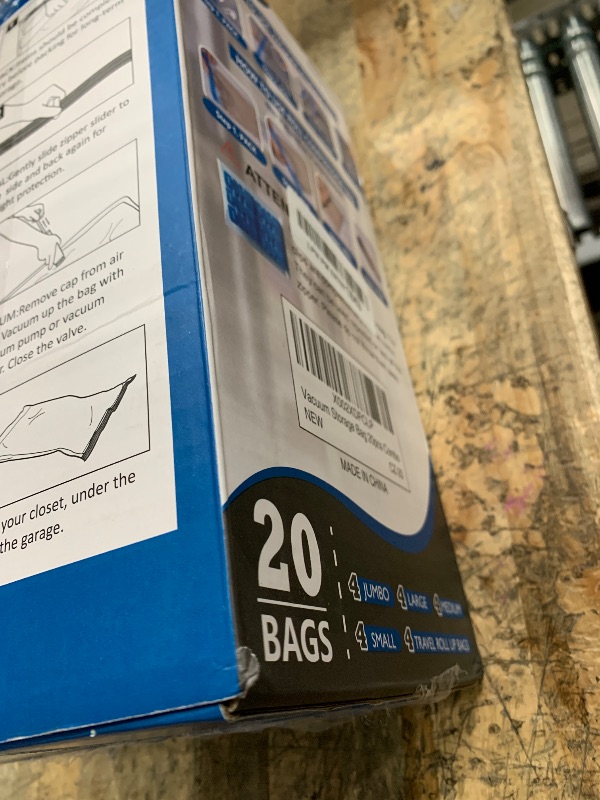 Photo 1 of 20 Pack Vacuum Storage Bags, Space Saver Bags (4 Jumbo/4 Large/4 Medium/4 Small/4 Roll) Compression for Comforters and Blankets, Sealer Clothes Storage, Hand Pump Included