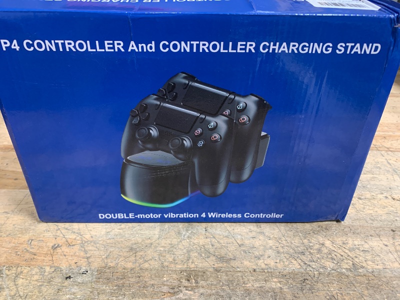Photo 1 of 2 Pack Controllers with Charging Dock Station for PS4 Controller, Wireless Controller Compatible with PS4/Pro/Slim Consoles, with LED Charging Dock, Black
