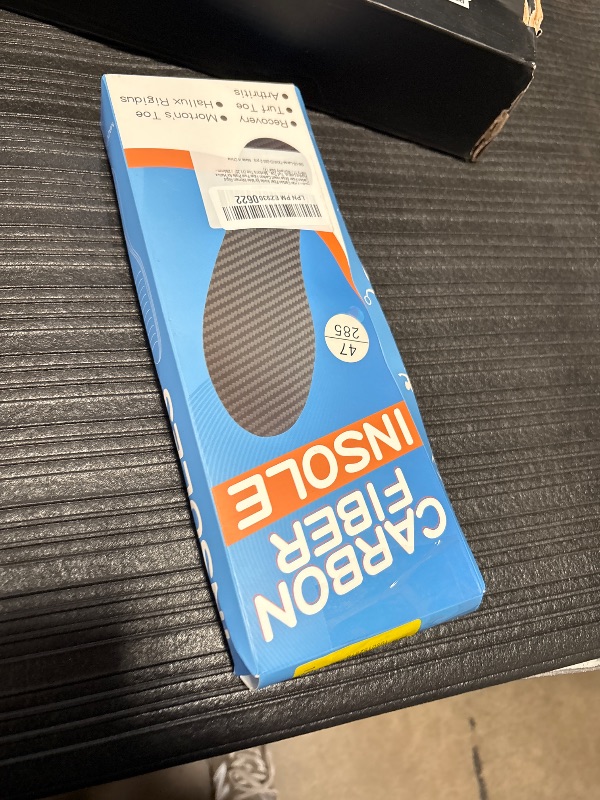 Photo 1 of 1 Pair Carbon Insole for Men Women - Rigid Shoe Insert Carbon Foot Plate for Hallux RigidusLimitus, Turf Toe, Morton's Toe (11.25” / 285mm - Men's 11 / Women's Size 12)