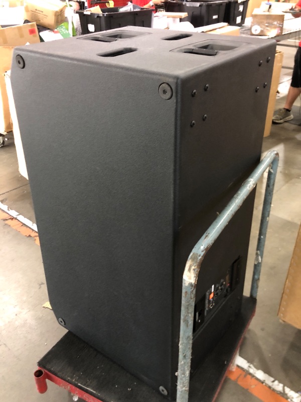 Photo 1 of ******************No woofers and does not turn on*****************
JBL Professional SRX828SP Portable, Active, Amplified, Powered Dual 18 Inch Subwoofer System. 2000 Watt Peak Crown Amplifier. DJ, PA, Stage. Black