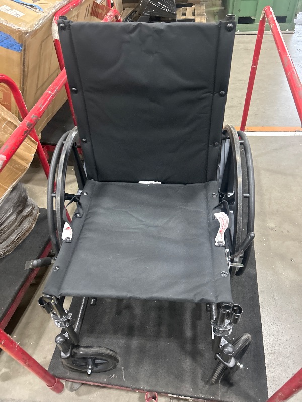 Photo 1 of *** PARTS ONLY ****Medline Reclining Wheelchair, 18", with Elevating Leg Rests, Durable Vinyl, 300 lb. Weight Limit, Reclines 90 to 140 Degrees