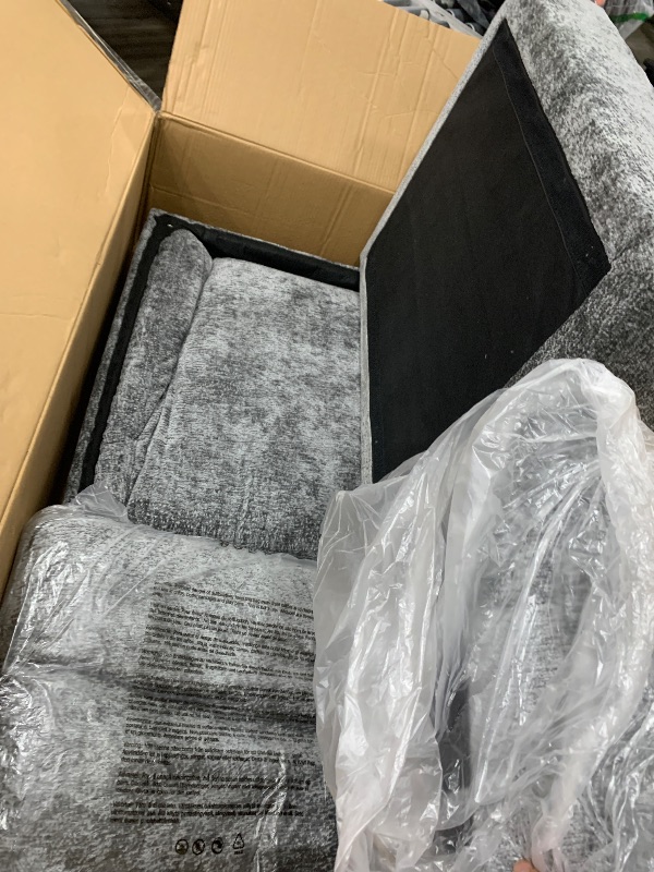 Photo 1 of ** not complete **COLAMY 118" U-Shaped Sectional Couch, 4-Seat Modular Sofa with 2 Ottomans and Foldable Side Table, Grey for Living Room