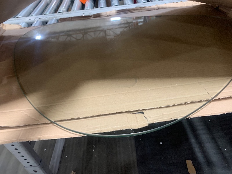Photo 1 of ** only glass top ***Mid-Century Modern Coffee Table - Triangle Glass Top Natural Wood Base Triangle Coffee Table for Living Room Patio Office Abstract End Tables (Raw Wood/Transparent, Small 32.2 * 22.4 * 16in)