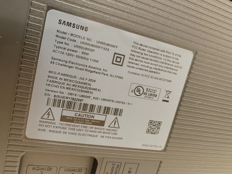 Photo 1 of Samsung 50-Inch Class Crystal UHD U8000F 4K Smart TV (2025 Model) Endless Free Content, Crystal Processor 4K, MetalStream Design, Knox Security, Alexa Built-in