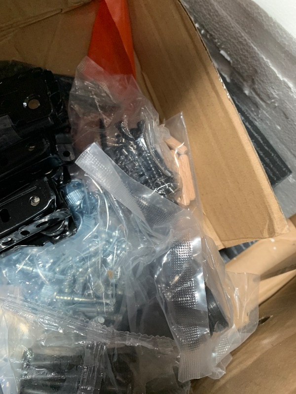 Photo 1 of DWVO L Shaped Desk with Drawers, 65" Computer Desk with Power Outlets & LED Lights, Corner Home Office Desk with Storage Shelves & Printer Stand, Black