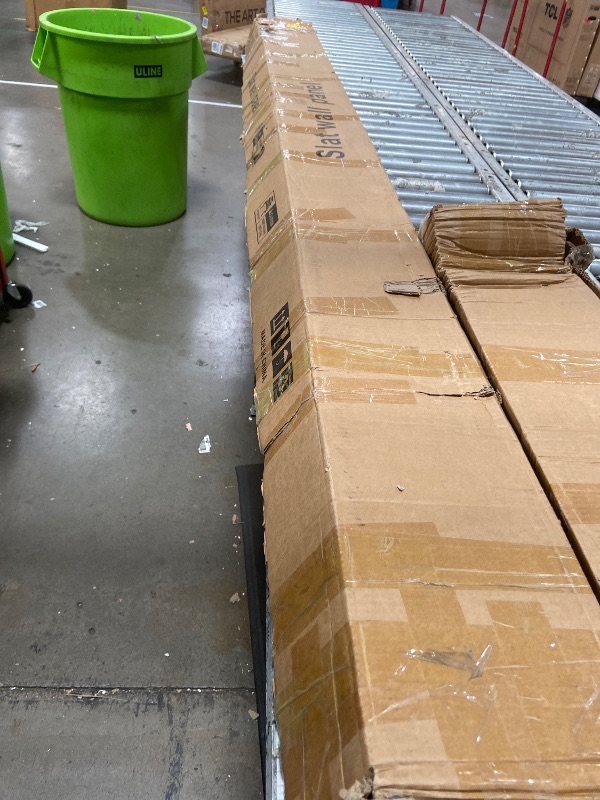 Photo 1 of **Parts Only** Art3dwallpanels Slat Wall Paneling, 104'' x 6.7'' Glossy Metal Finish WPC Soundproof 3D Wall Panels for Interior Wall Decor, 8 Pack Fluted Textured Panel Wall Slats, Champagne Silver