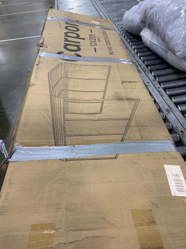 Photo 1 of *** PARTS ONLY - PARTIAL SET - BOX 1 OF 3 ONLY ***  12x20FT Metal Carport, Heavy Duty Carport Canopy with Reinforced Frame and Base for All-Weather, Outdoor Garage Car Port for Boats, Tractors, Pickup Trucks or Party, Dark Gray