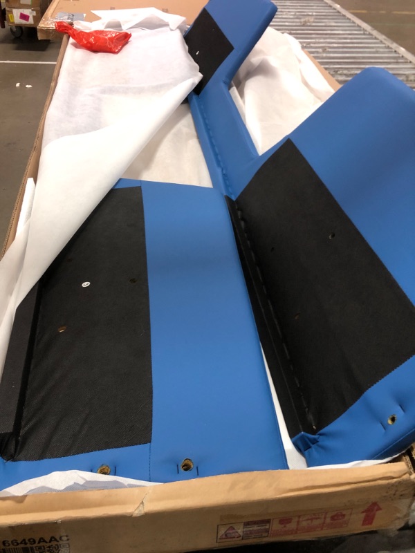 Photo 1 of **not complete 1 of 2 set ***Merax Twin Race Car Platform Bed with Wheels,PU Leather Car Bed Frame for Boys Twin Size,Kids Bed Frame with Headboard,Fits Standard Twin Mattress(No Mattress)