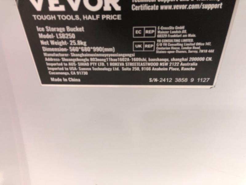 Photo 1 of ***see notes***VEVOR Commercial Ice Maker, 450LBS/24H Ice Making Machine with 330.7LBS Large Storage Bin, 1000W Auto Self-Cleaning Ice Maker Machine with 3.5-inch LED Panel for Bar Cafe Restaurant Business