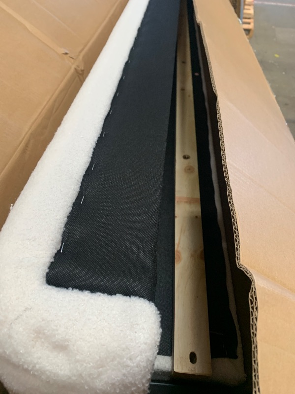 Photo 1 of **not complete set 1 of 2 ***Merax Boucle Upholstered Bed, King Bed Frame and Headboard, Platform Bedframe, No Box Spring Required, Easy Assembly, White