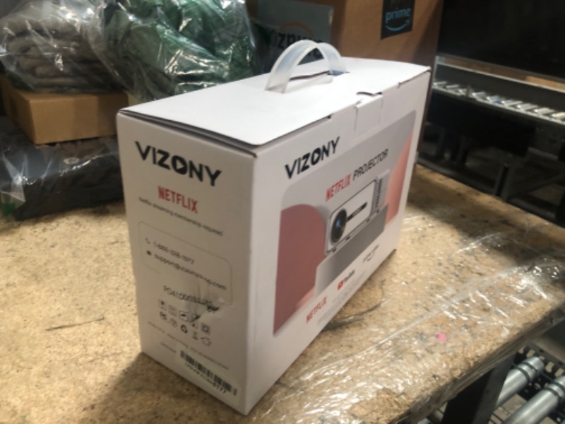 Photo 1 of [Netflix Licensed/Dolby Audio] Smart Projector with WiFi and Bluetooth, VIZONY Native 1080P Projector with Apps Built in Netflix, Youtube, Hulu, Disney+, Portable Mini Projector for Indoor/Outdoor