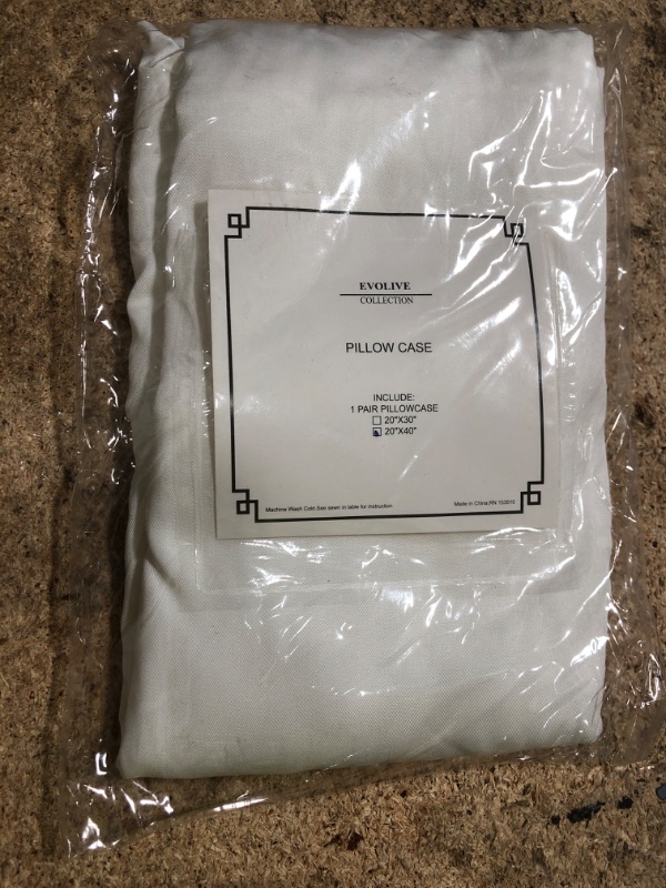 Photo 1 of evoLive 100% Rayon Derived from Bamboo Material Cooling Breathable King Pillowcases Pillow Cover 20x40 inches Set of 2 with Envelope Closure (White, 20"X40" King)