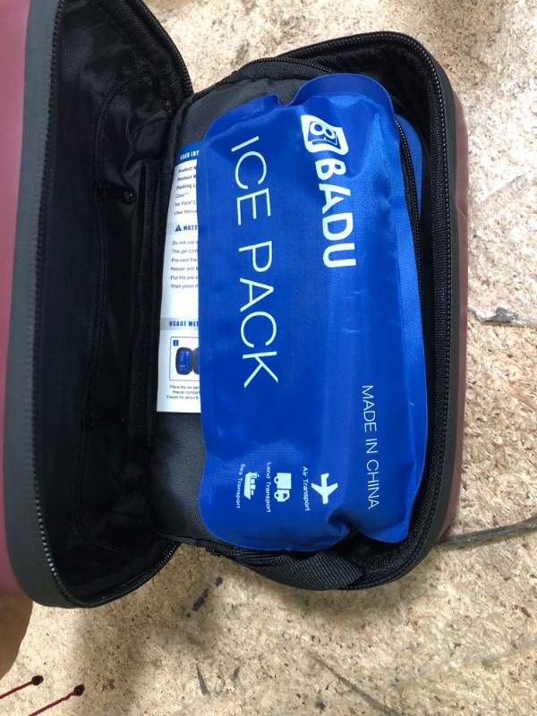 Photo 1 of Gosemai Insulin Cooler Travel Case TSA Approved Medication Diabetic Cooler for Travel with Temperature Display Refrigerated Medicine Organizer Bag with 2 Ice Pack (Wine Red)