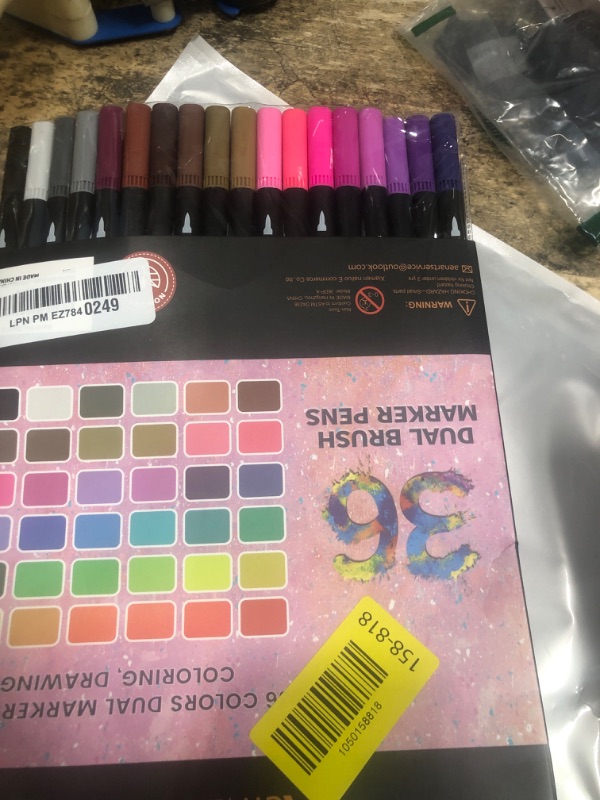 Photo 1 of Dual Markers Brush Pens, 36 Fine Point Art Marker, Double Tip Colored Pen for Adult Coloring Hand Lettering, School Classroom Art Suppliers