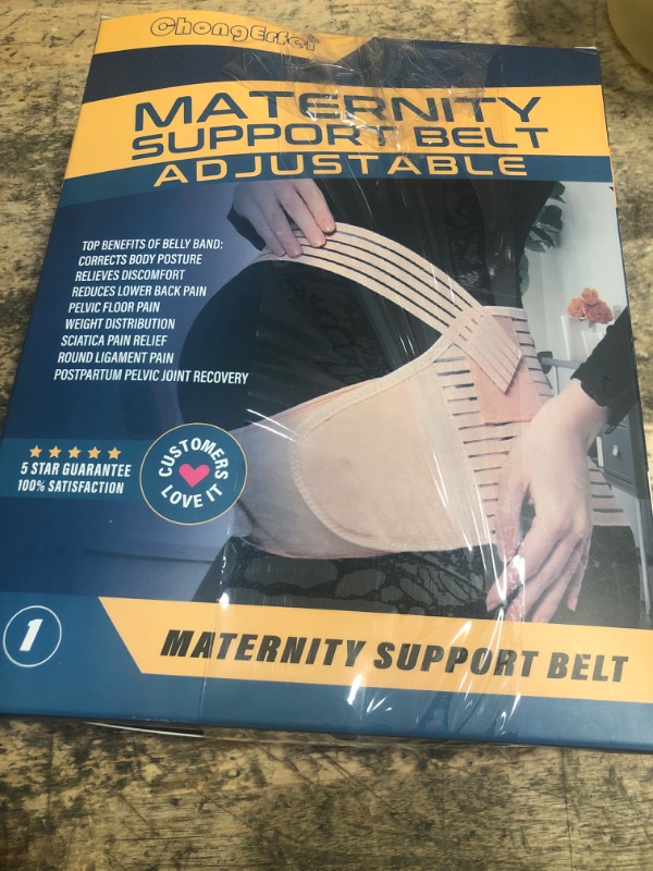 Photo 1 of ChongErfei Maternity Belt, Pregnancy 3 in 1 Support Belt for Back/Pelvic/Hip Pain, Maternity Band Belly Support for Pregnancy Belly Support Band (M: Fit Ab 35.5"-47.3", Black)