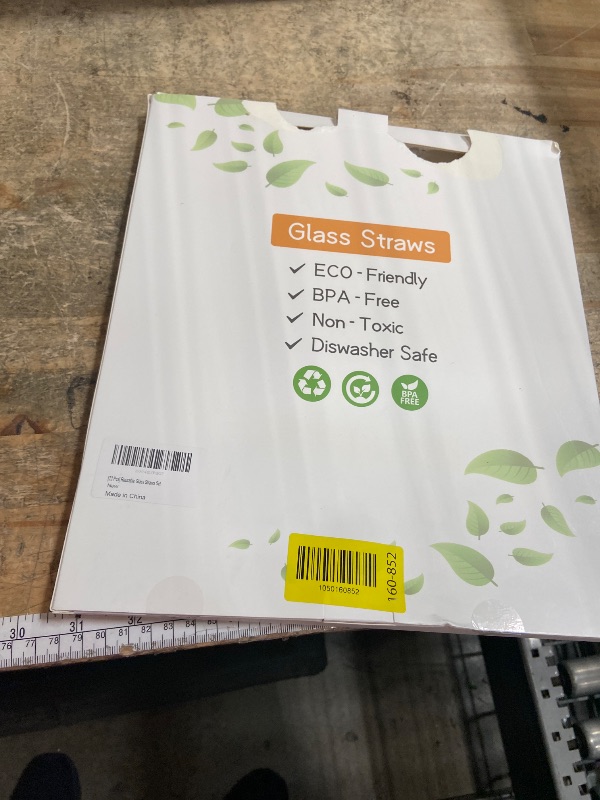 Photo 1 of [22 Pcs] Reusable Glass Straws Shatter Resistant - Size 12"x8mm,9"x8mm,6"x8mm Including 9 Straight and 9 Bent Clear Glass Straws with 4 Cleaning Brush for 20 30 40 oz Tumblers,Cocktail,Coffee,Juice