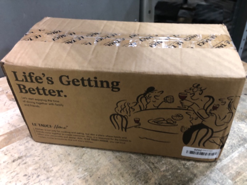 Photo 1 of **UNKNOWN DAMAGES** LE TAUCI Stackable Cappuccino Cups 6 oz with Saucers and Stand, Ceramic Embossed Coffee Mugs for Espresso Au Lait, Latte, Cafe, Mocha,Tea, Dishwasher Oven Safe - Set of 4, Arctic white