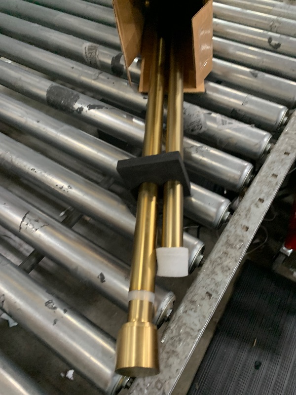 Photo 1 of 1 1/8 Inch Diameter Curtain Rods, 72-144” Telescoping Large Single Window Drapery Rod Heavy Duty With Adjustable Modern Brackets, Warm Gold