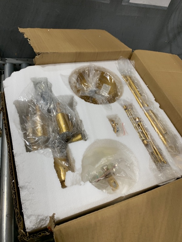 Photo 1 of (missing pieces) VANZARLA Dia 28 Inch, Modern Glass Chandeliers for Bedroom, Gold Dining Room Light Fixture, Large Vintage Pendant Chandelier