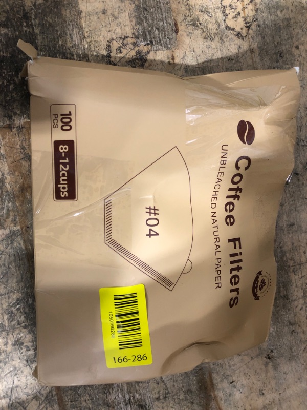 Photo 1 of #4 Cone Coffee Filters,100 Count Disposable Coffee Paper Filters,Unbleached Cone Filters 8-12 Cup, Filters For Pour Over and Drip Coffee Maker (100, #04)
