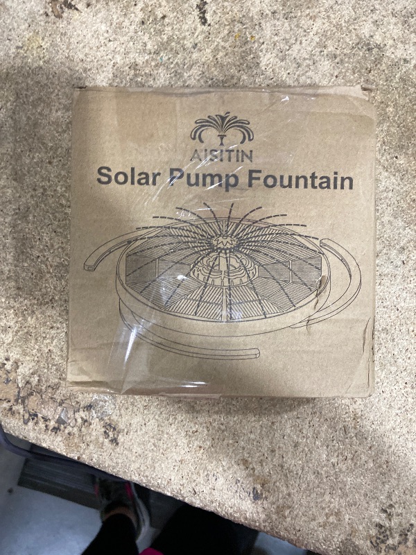 Photo 1 of AISITIN 4W Solar Fountain with Lights Chargeable, Solar Water Pump Built-in 2200mAh Battery, 2025 Upgrade Glass Panel Solar Bird Bath Fountains for Garden, Bird Bath, Pool, Fish Tank and Aquarium