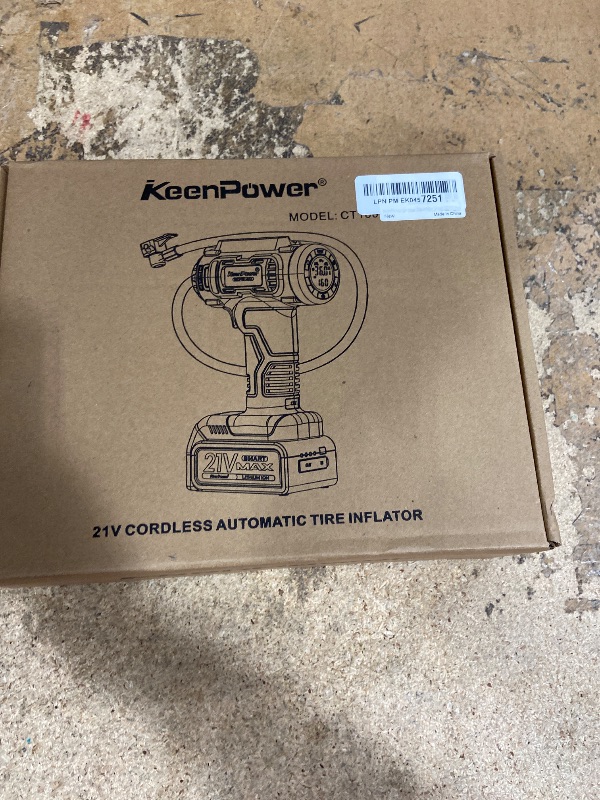 Photo 1 of KeenPower Cordless Tire Inflator Portable Air Compressor, 160PSI Car Tire Air Pump, 21V Rechargeable Battery Powered Air Compressor, Dual Power, Larger HD Digital Gauge w/4+N Smart Modes (Red)