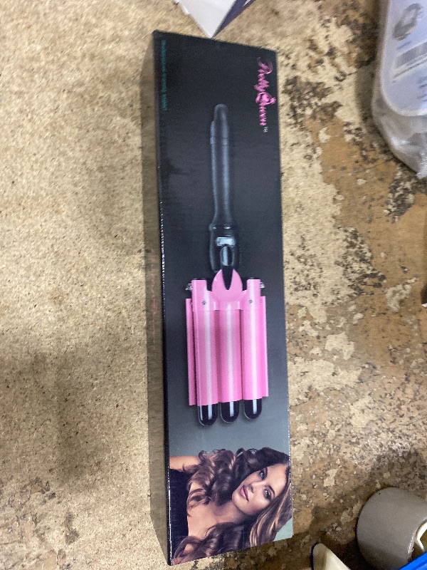 Photo 1 of 3 Triple Barrel Ceramic Tourmaline Curling Iron Wand with LCD Temperature Display - 1 Inch Crimping Waver, Dual Voltage