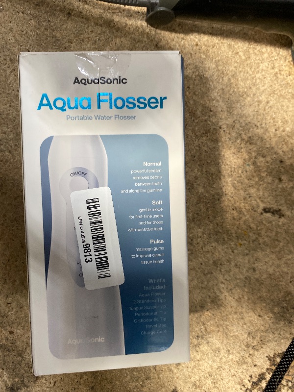 Photo 1 of ***************MISSING CHARGER**************
AquaSonic Water Flosser - Cordless Rechargeable Water Flossers for Teeth Cleaning - Waterproof Aqua Flosser, Portable Oral Irrigator for Dental Cleaning with 5 Jet Tips – Braces Home Travel