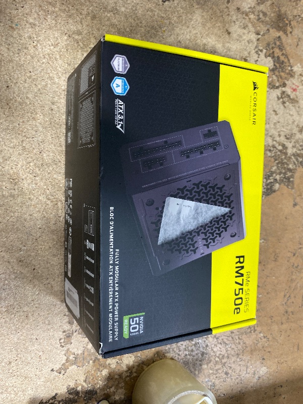 Photo 1 of ***FINAL SALE NO REFUND****CORSAIR RM750e (2025) Fully Modular Low-Noise ATX Power Supply with 12V-2x6 Cable – ATX 3.1 & PCIe 5.1 Compliant, Cybenetics Gold Efficiency, 105°C-Rated Capacitors, Modern Standby Mode – Black