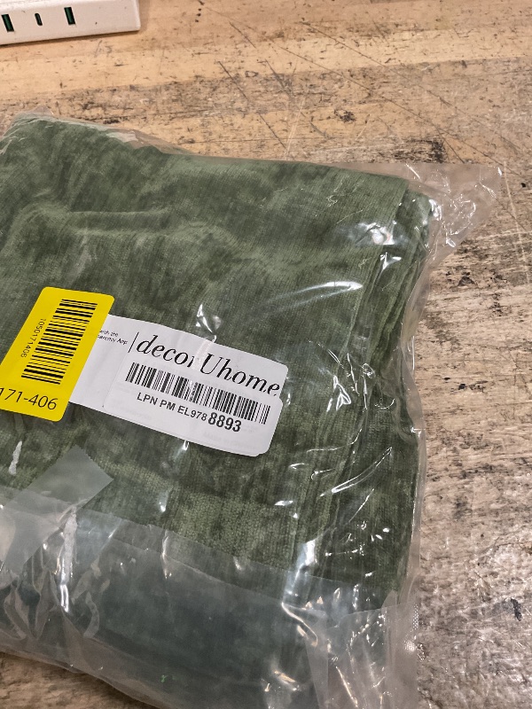 Photo 1 of decorUhome Chenille Moss Green Fall Throw Pillow Covers 18x18 Inch Set of 2, Decorative Soft Couch Pillow Covers Solid Dyed Accent Farmhouse Neutral Square Pillow Cases for Sofa Bed Living Room