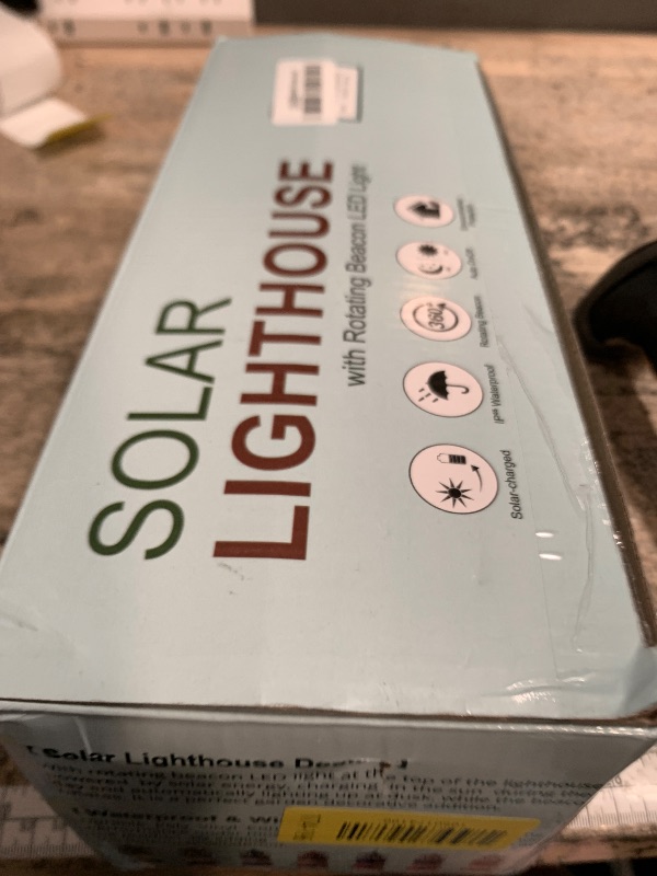 Photo 1 of WDLFCGC Solar Powered Lighthouse Decor,Solar Lighthouse with Rotating Beacon, 360 Degree Rotating Lighthouse Decoration, Best Lighthouse Gifts for Children(Round Red)