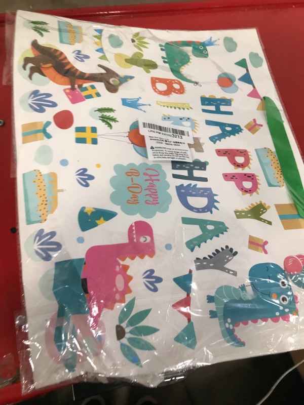 Photo 1 of 16.5” Extra Large Dinosaur Happy Birthday Gift Bag Set with Handles, Greeting Card, Tissue Papers and Stickers for 1st Birthday 2 Year Old Boys’, Girls', or Kids' Party, Baby Shower, Newborn, New Moms or Parents, 1 Pcs