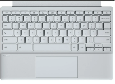 Photo 1 of ****BASE ATTACHMENT ONLY (KEYBOARD) **** ASUS CM30 10.5 inch 2-in-1 Tablet WUXGA Touch Chromebook Laptop MediaTek Kompanio 520 8GB RAM 128GB eMMC Fog Silver