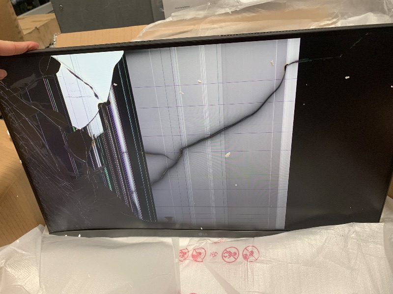 Photo 1 of **NOT REFUNDABLE, BROKEN SCREEN, PARTS ONLY, SOLD  AS IS** LG 27BR750C-C Full HD IPS Monitors with Built-in Full HD Webcam - 3 Year Warranty