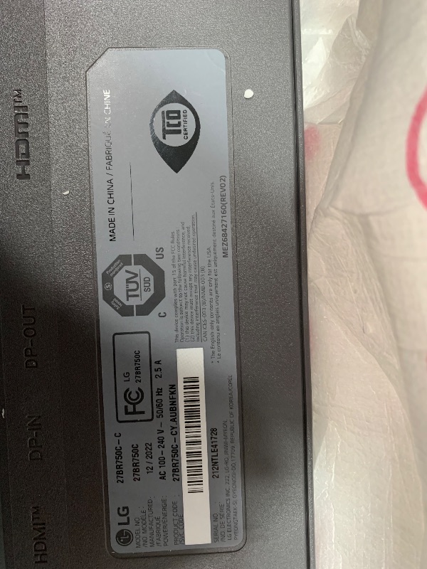 Photo 1 of **NOT REFUNDABLE, BROKEN SCREEN, PARTS ONLY, SOLD  AS IS** LG 27BR750C-C Full HD IPS Monitors with Built-in Full HD Webcam - 3 Year Warranty