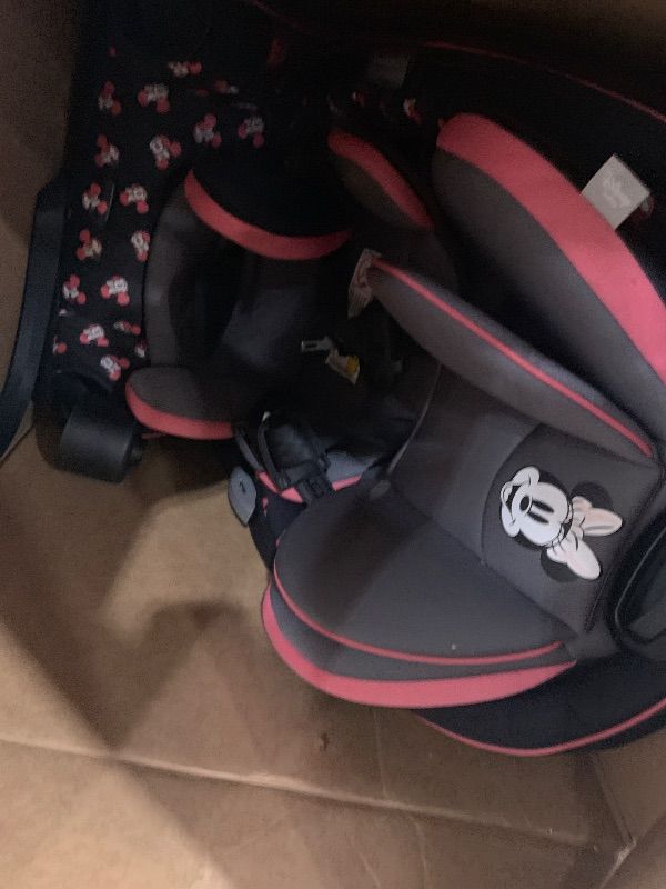 Photo 1 of (*MAJOR USAGE_*) Disney Convertible Car Seat, Rear Facing 5-40 pounds, Forward Facing 30-65 pounds, Booster 40-100 lbs, Convert from Infant to Toddler, Minnie Charm
