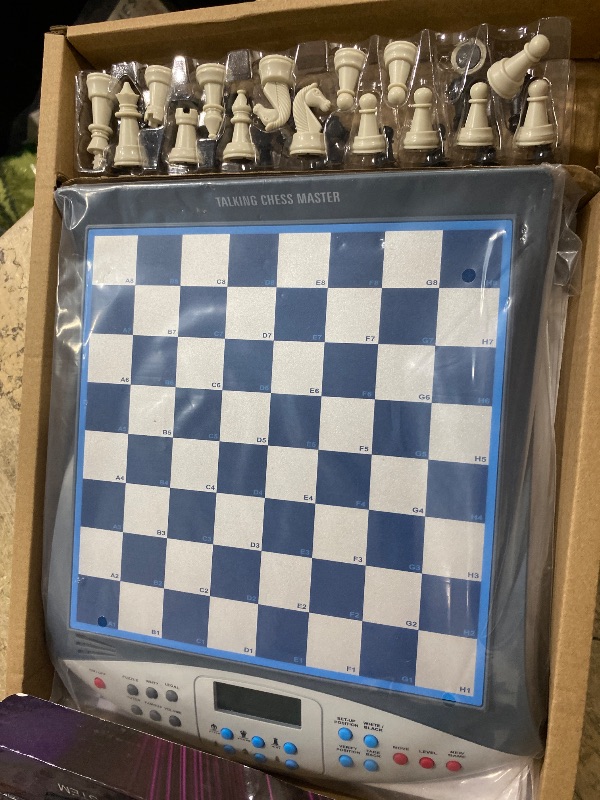 Photo 1 of **************Missing black playing pieces****************
LEVEROAM Electronic Chess Set with Voice Teaching System, Magnetic Computer Chess Game, Great Partner for Beginners & Improving Players, Electronic Chess Board Grows Your Chess Skills