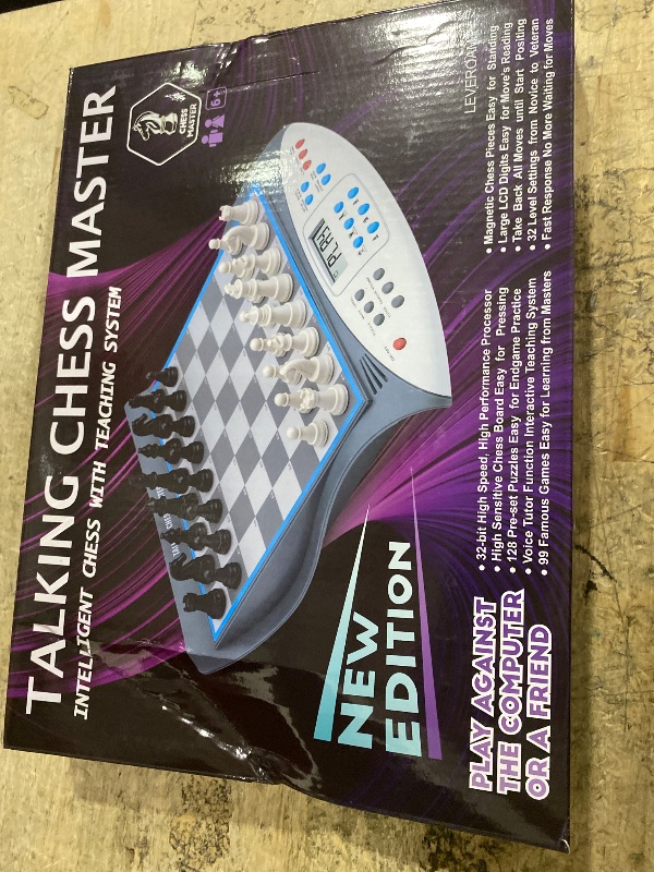 Photo 1 of **************Missing black playing pieces****************
LEVEROAM Electronic Chess Set with Voice Teaching System, Magnetic Computer Chess Game, Great Partner for Beginners & Improving Players, Electronic Chess Board Grows Your Chess Skills